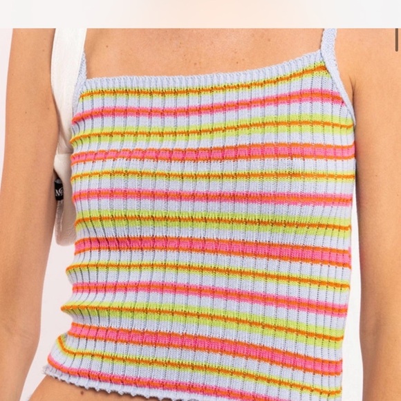 Maison Cleo Candice Blue Multicolor Knitted Tank - Picture 4 of 8